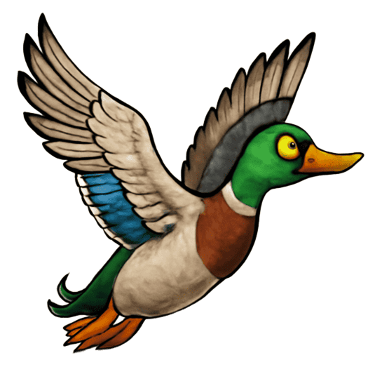 Flying duck from Duck Hunters Slot